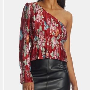 Wayf Off Shoulder Pleated Top
